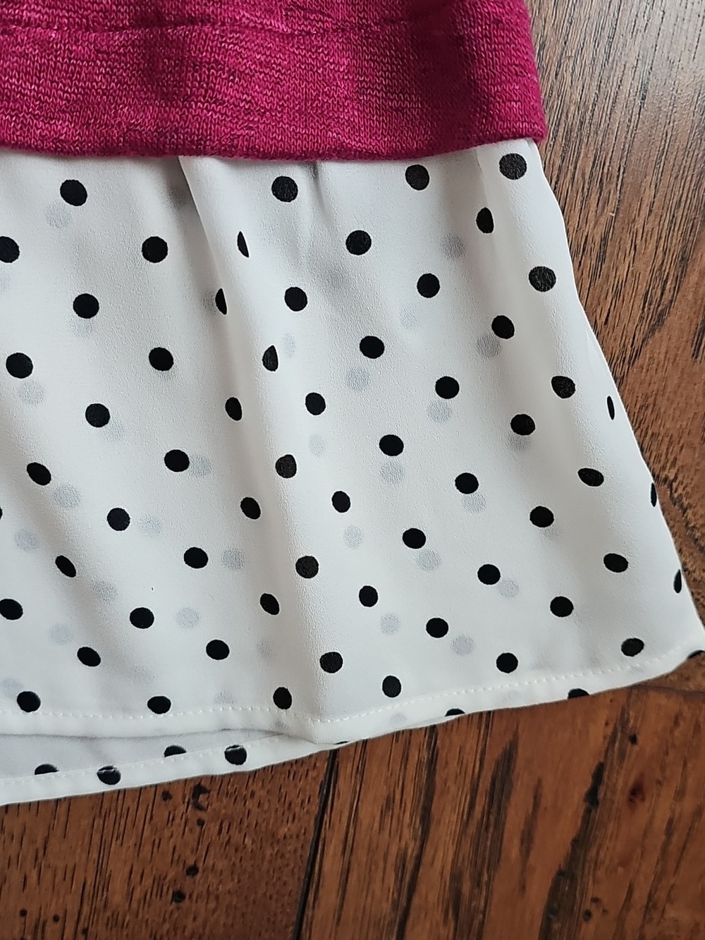 Van Heusen Raspberry Layered Ruffle Hem Top - Picture 3 of 5
